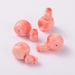 Seashell 3-Hole Guru Buddha Beads, T-Drilled Beads, Salmon, 13x11mm, Hole: 2~2.5mm