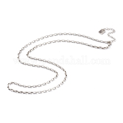 Messing Kasten Halsketten, mit Karabiner verschlüsse, langlebig plattiert, Wort viel glück, Antik Silber Farbe, 24-1/4 Zoll (61.7 cm)