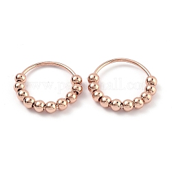 Латунное пальцевое кольцо, с круглых бусин, розовое золото , размер США 4 1/4 (15 мм)