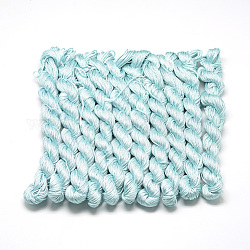 Câblés en polyester tressé, bleu ciel, 1mm, environ 28.43 yards (26m)/paquet, 10 faisceaux / sac