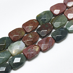 Natural Indian Agate Beads Strands, Faceted, Calabash, 16~16.5x12x6mm, Hole: 1mm, about 12pcs/strand, 7.8 inch