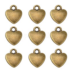 Charms in lega stile tibetano,  piombo e cadmio libero, bronzo antico, cuore, circa 12 mm di lunghezza, 10 mm di larghezza, 2.5 mm Foro di spessore: 2 mm