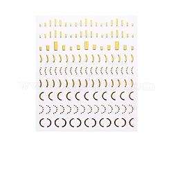 3D stickers autocollants d'art à ongle, estampillage d'or, auto-adhésif, autocollant, pour les décorations d'ongles, Motif géométrique, 90x77mm, Taille des colis: 95x138 mm