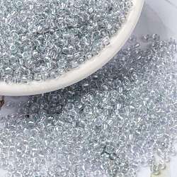Miyuki runde Rocailles Perlen, japanische Saatperlen, perlmuttkristall ab, (rr3644) perlmuttkristall ab extra leichter saphir, 8/0, 3 mm, Bohrung: 1 mm, ca. 2111~2277 Stk. / 50 g