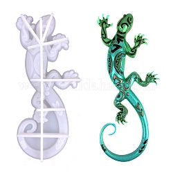 Gecko Display Dekoration Silikonformen, Gießformen aus Harz, für UV-Harz, Handwerkliche Herstellung von Epoxidharz, weiß, 203x90x15 mm, Innendurchmesser: 193x85 mm