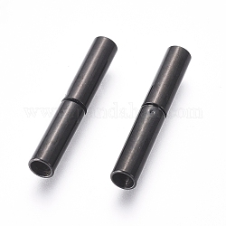 Штыковые застежками из нержавеющей стали, колонка, металлический черный, 304 мм, отверстие : 21x3 мм