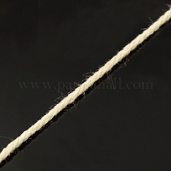 Round Cotton Twist Threads Cords, Macrame Cord, Light Yellow, 1mm, about 100yards/roll(300 feet/roll)