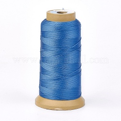 Hilo de poliéster, por encargo tejida fabricación de joyas, azul dodger, 0.2mm, aproximamente 1000 m / rollo