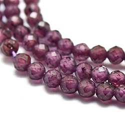 Natürlicher Granat Perlen Stränge, Runde, facettiert, 2 mm, Bohrung: 0.4 mm, ca. 192 Stk. / Strang, 15.16 Zoll (38.5 cm)