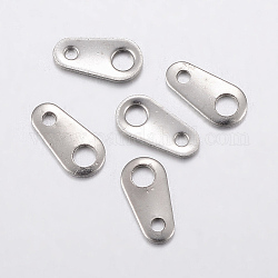 Attaches ovales en 304 acier inoxydable, connecteurs d'extension de chaîne, couleur inoxydable, 8x4x0.8mm, Trou: 1~2mm