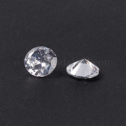 Cubic Zirconia Cabochons, Grade A, Faceted, Diamond, Clear, 5x3mm