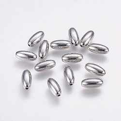 Ccb Kunststoff-Perlen, Reis, Platin Farbe, 12x6 mm, Bohrung: 1 mm