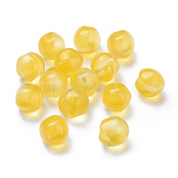 Perles en verre transparentes, la moitié foré, teints et chauffée, pêche, jaune, 11.5x11.5x11mm, Trou: 1mm