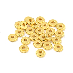 Brass Spacer Beads, Long-Lasting Plated, Flat Round/Disc, Heishi Beads, Real 18K Gold Plated, 6x1.5mm, Hole: 1.8mm
