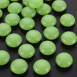 Имитации акриловых шариков желе, плоско-круглые, светло-зеленый, 17x9.5 мм, отверстие : 2 мм, Около 316 шт / 500 г