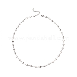 304 Stainless Steel Heart Chain Necklace for Women, Stainless Steel Color, 17-3/4 inch(45cm)