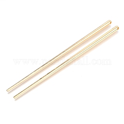 Alloy Hair Stick Findings, for Handmade DIY Hair Clip Shawl Hair Pins, Real 14K Gold Plated, 138.5x4.8mm, Hole: 1.5mm. 