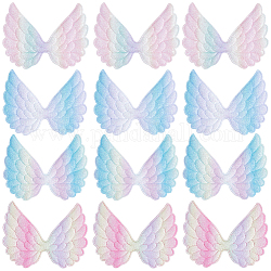 Gorgecraft 40 pz 4 colori a forma di ala d'angelo cucire sulle toppe applique, fai da te cucito decorazione artigianale per vestiti jeans, colore misto, 73x96x2mm, 10 pz / colore