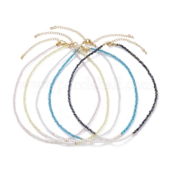 Halskette aus natürlichen Perlen und facettierten Glasperlen für Teenager-Mädchen, golden, Mischfarbe, 15-5/8 Zoll (39.6 cm)