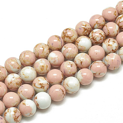 Fili di perle di diaspro imperiale sintetico, tinto, tondo, rosa nebbiosa, 4mm, Foro: 0.5 mm,circa93~97pcs/filo, 14.76~15.35 pollici (37.5~39 cm)