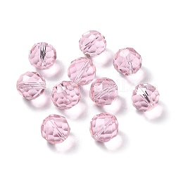 Cuentas de vidrio austriaco de imitación de vidrio, facetados, redondo, rosa perla, 11.5mm, agujero: 1.4 mm