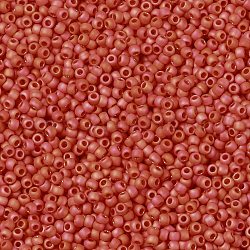 Cuentas de semillas redondas toho, Abalorios de la semilla japonés, (410f) naranja opaco arcoíris mate, 11/0, 2.2mm, agujero: 0.8 mm, aproximamente 1110 unidades / 10 g