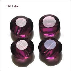 Имитация австрийских кристаллов, класс AAA, граненые, плоско-круглые, фиолетовые, 8x4 мм, отверстие : 0.9~1 мм