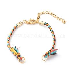 Fabrication de bracelets en fil de coton, avec fermoirs mousquetons en 304 acier inoxydable, or, colorées, 5-1/2 pouce (13.9 cm)