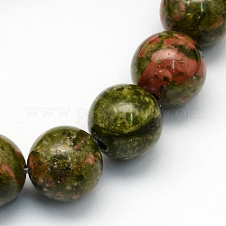 Natur unakite runde Perlen Stränge, 4.5 mm, Bohrung: 1 mm, ca. 96 Stk. / Strang, 15.5 Zoll