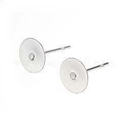 304 Stainless Steel Stud Earring Findings, Stainless Steel Color, 12x8mm, Pin: 0.8mm