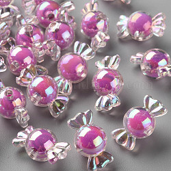 Transparente Acryl Perlen, Perle in Perlen, AB Farbe, Süßigkeiten, Kamelie, 11.5x21.5x11.5 mm, Bohrung: 2.5 mm, ca. 393 Stk. / 500 g