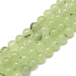 Chapelets de perles en préhnite naturelle, teinte, ronde, 10mm, Trou: 1mm, Environ 40 pcs/chapelet, 15.7 pouce