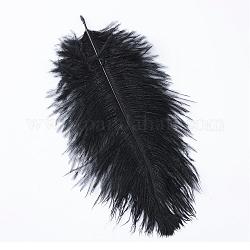 Accessoires de costume en plume d'autruche, teinte, noir, 30~35 cm