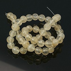 Watermelon Stone Glass Beads Strands, Round, Light Yellow, 8mm, Hole: 1mm, about 46pcs/strand, 15 inch
