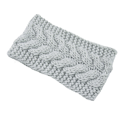 Bandeaux chauffants en fibres de polyacrylonitrile, bandeau de tête en tricot torsadé épais et doux pour les femmes, gainsboro, 210x110mm