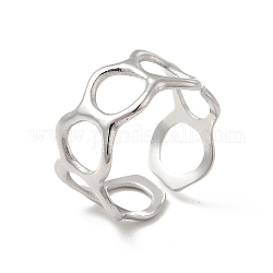 304 anello circolare avvolgente in acciaio inossidabile con polsino aperto da donna, colore acciaio inossidabile, misura degli stati uniti 6 1/2 (16.9mm)