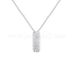 Halskette mit vertikalem Zirkonia-Anhänger für Gril-Frauen, 925 Sterling Silber Micro Pave Zirkonia Halskette, Transparent, Platin Farbe