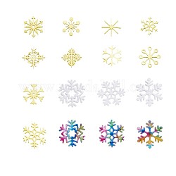 Brillo de uñas láser brillante, diy decoración de uñas de arte, copo de nieve, color mezclado, 5mm, aproximamente 100 unidades / caja, 3 cajas / set.