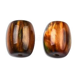 Harz perlen, Nachahmung Edelstein, Fass, dunkelgolden, 14x12 mm, Bohrung: 2 mm