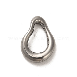 304 нержавеющей стали связывающий кольца, витая слеза, цвет нержавеющей стали, 15.5x11x3 мм, внутренний диаметр: 9.5x6 мм
