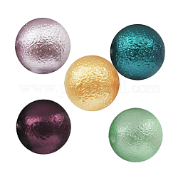 Textured Glass Pearl Beads Strands, Round, Dyed, Mixed Color, 8mm, Hole: 1mm
