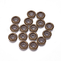 Perline di distanzaitore in lega, cadmio & nichel &piombo libero, rondelle, bronzo antico, 10x2mm, Foro: 3 mm