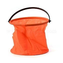 Cubo de agua plegable de goma, para la limpieza de la herramienta de la pluma de pintura, naranja, 19.5x20.5x1.6 cm