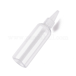 (defekter Lagerräumungsverkauf für Kratzer) leere Plastikflasche für Flüssigkeit, mit spitzer Mundkappe, Transparent, 15 cm, Kapazität: 100 ml (3.38 fl. oz)