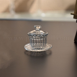 Mini decorazioni per espositori per tazze da tè in vetro, per le case delle bambole, chiaro, 15x25x21mm