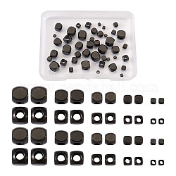 Abalorios de 304 acero inoxidable, cubo, electroforesis negro, 2~6x2~6x2~6mm, agujero: 1.5~3 mm, 50 unidades / caja