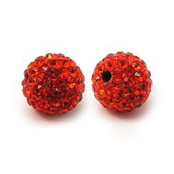 Perles de strass en argile polymère, Perles de boule pavé disco , Grade a, ronde, pp 15, jacinthe, 10mm, Trou: 1.8~2mm