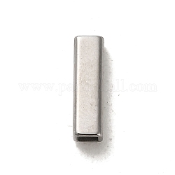 304 perline in acciaio inossidabile, rettangolo, colore acciaio inossidabile, 10x3x3mm, Foro: 2x2 mm