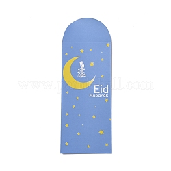 Buste di carta, rettangolo con la parola eid mubarak, blu fiordaliso, 220x80x0.5mm, utilizzabile: 180x80 mm, 6pcs/scatola