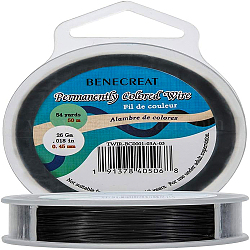BENECREAT 165-Feet 0.017inch (0.45mm) 7-Strand Black Bead String Wire Nylon Coated Stainless Steel Wire for Necklace Bracelet Beading Craft Work